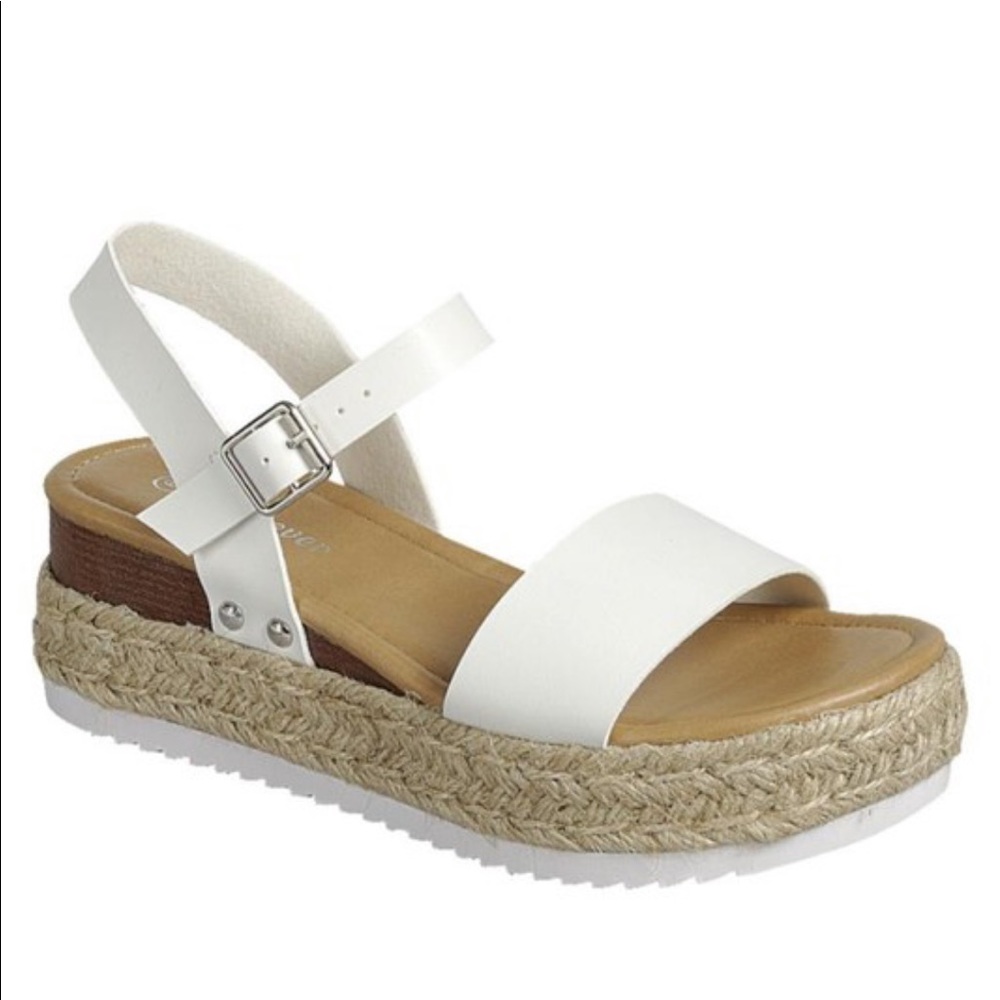 White Espadrille Platform Sandal - Women
